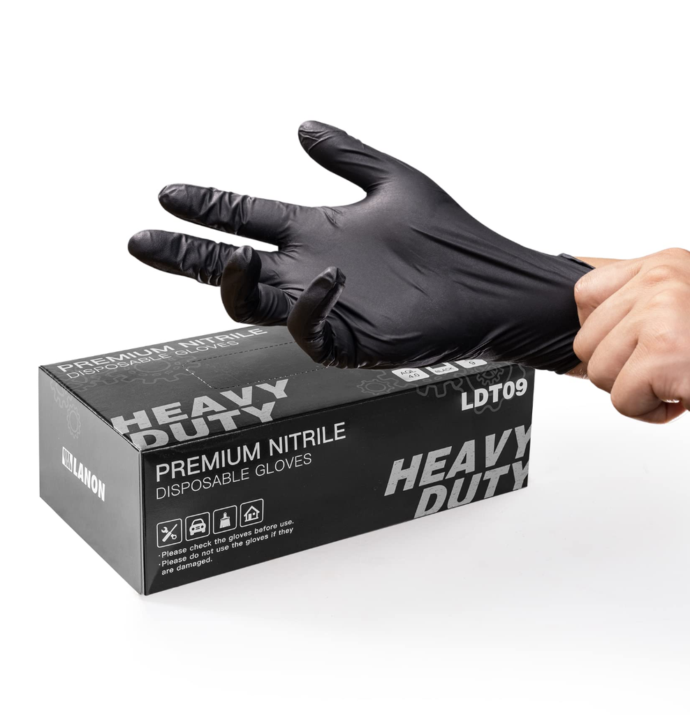 BLACK NITRILE GLOVES (S)