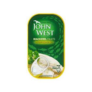 JOHN WEST MACKEREL FILLETS IN SUNFLOWER OIL 125G 