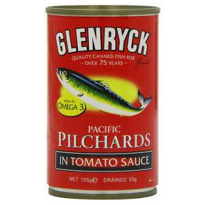 GLENRYCH PILCHARDS IN TOMATO SAUCE 155G