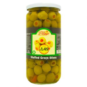 VILLAGE STUFFED GREEN OLIVES 700G