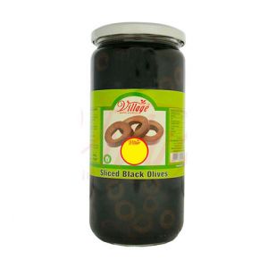 VILLAGE SLICED BLACK OLIVES 690G 