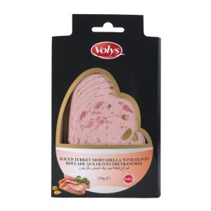 VOLYS SLICED TURKEY MORTADELLA WITH OLIVES 150G